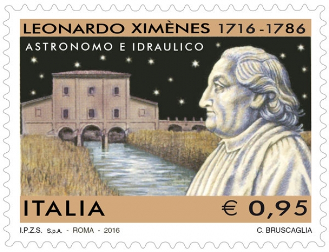 Francobollo commemorativo dedicato a Leonardo Ximenes ed alla Casa Rossa Ximenes in Maremma